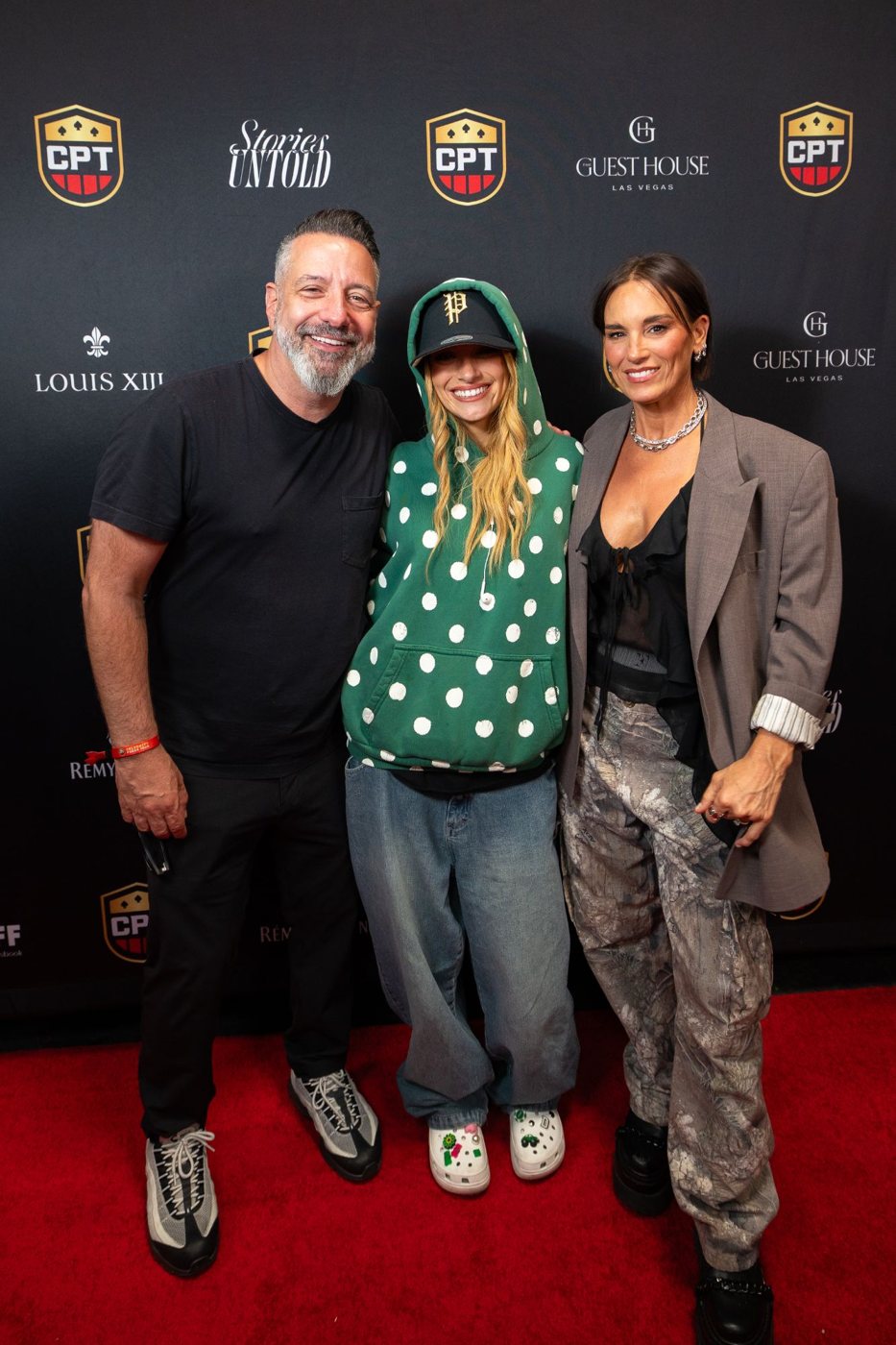 Marc, Dixie, and Heidi D’Amelio at the Celebrity Poker Tour in Las Vegas