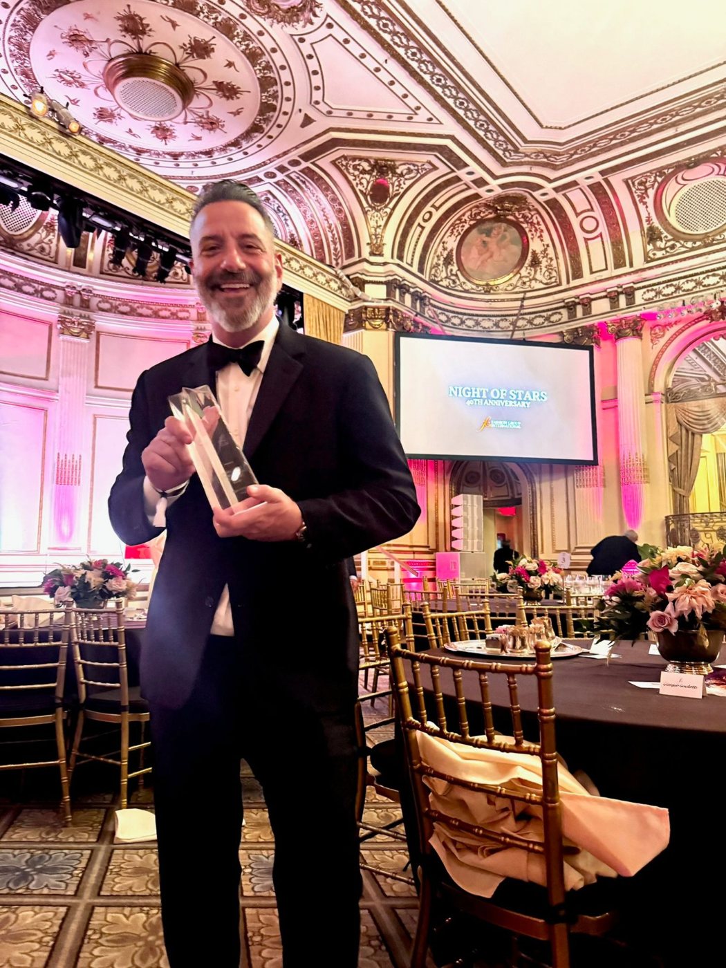 Marc D’Amelio with the Fashion Group International Night of Stars award